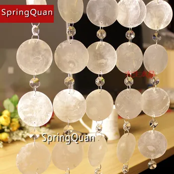 

50 mm Shells bead curtain white Pure handmade custom-made porch partition door curtain sitting room decoration wedding venue