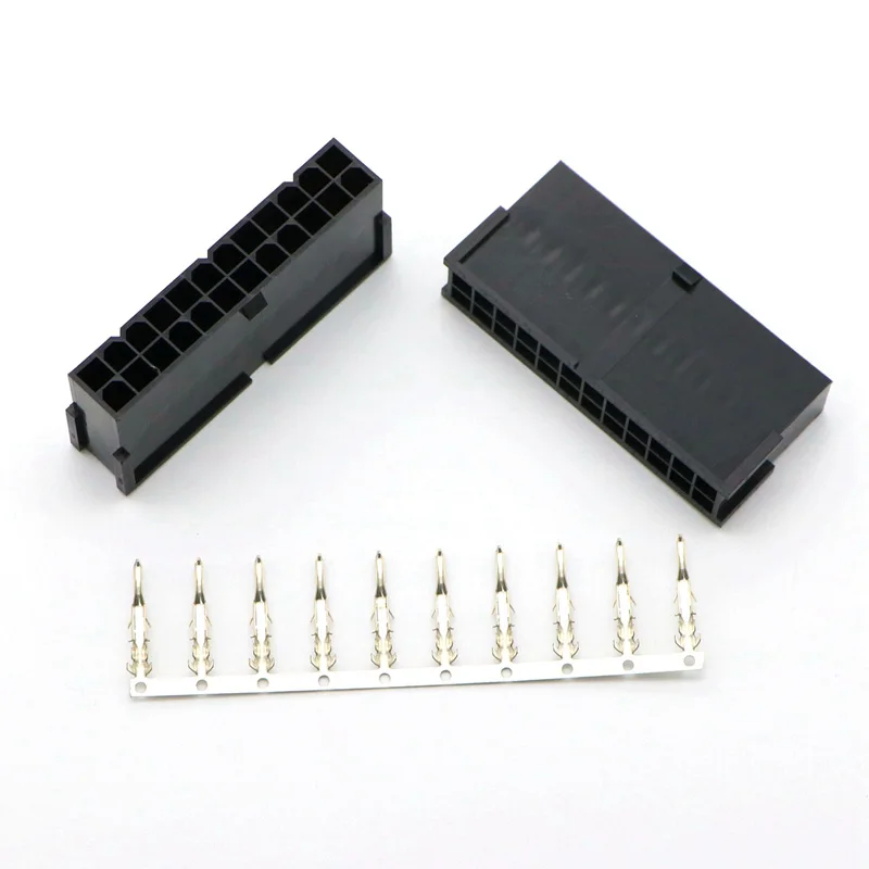 4.2mm 5559 CPU 24Pin ATX Female Connector with 25pcs Terminal Pins for PC DIY