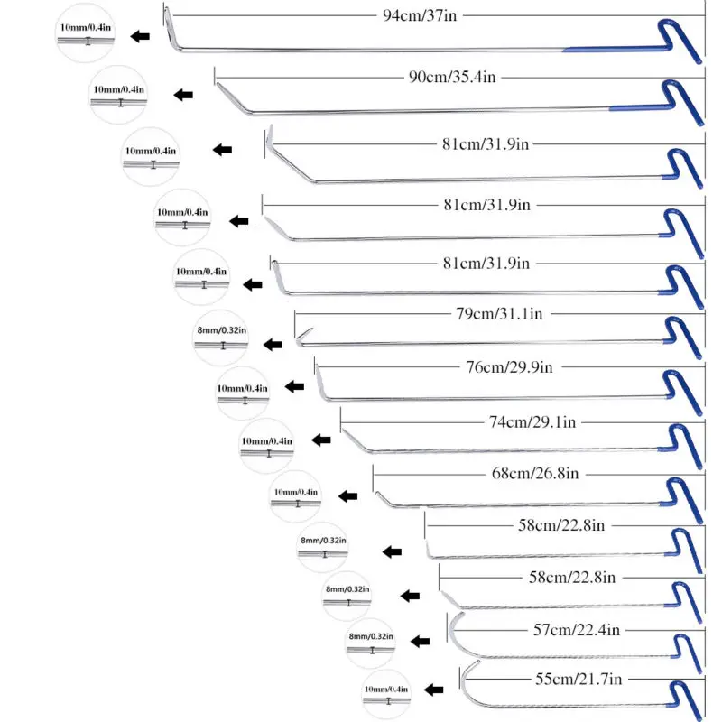 Инструменты PDR, новое качество, крючки, стержни, безболезненное удаление вмятин, набор для ремонта автомобиля, PDR крюк, стержень, лом, авто инструменты для удаления вмятин, града