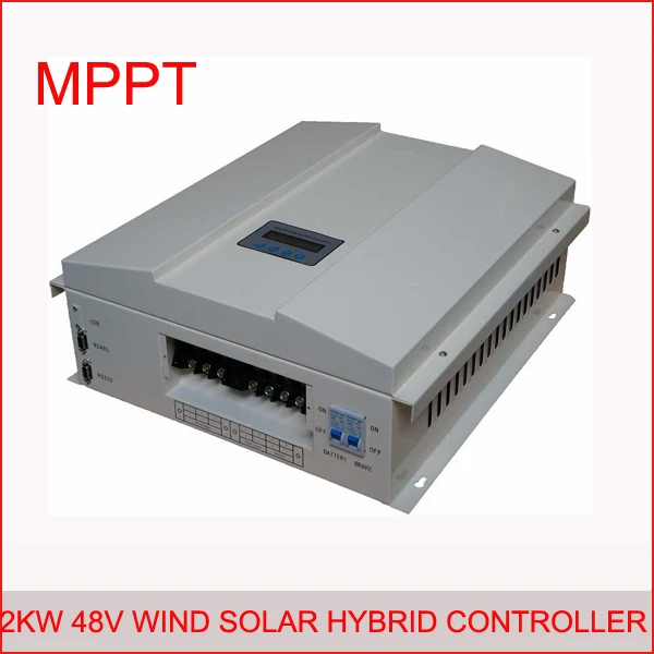 2kw 48v MPPT LCD display intelligent wind solar hybrid charge regulator controller with BOOST,RS communction