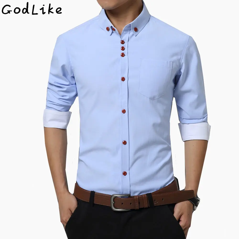 

New 2018 Autumn Cotton Dress Shirts High Quality Mens Casual Long Sleeve Shirt,Casual Men Plus Size 5XL Slim Fit Social Shirts