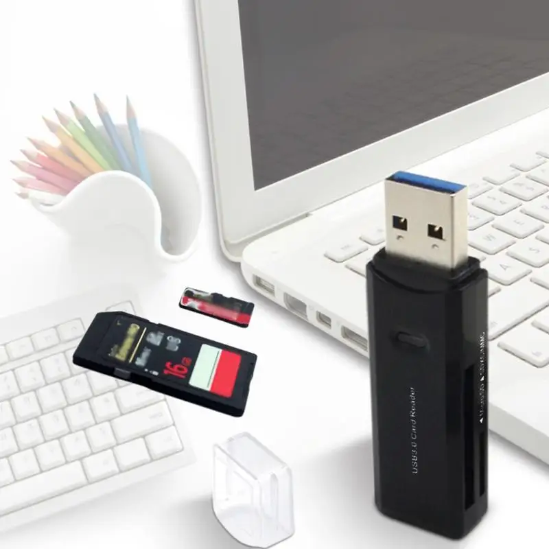 Многофункциональный USB 3,0 кард-ридер 2 слота/MMC+ Micro/T-flash для портативных ПК и Mirco USB порт для смартфона