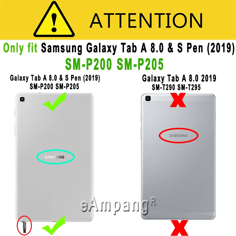 Чехол для Samsung Galaxy Tab A 8 0 2019 чехол P200 P205 SM из крокодиловой кожи с отделением