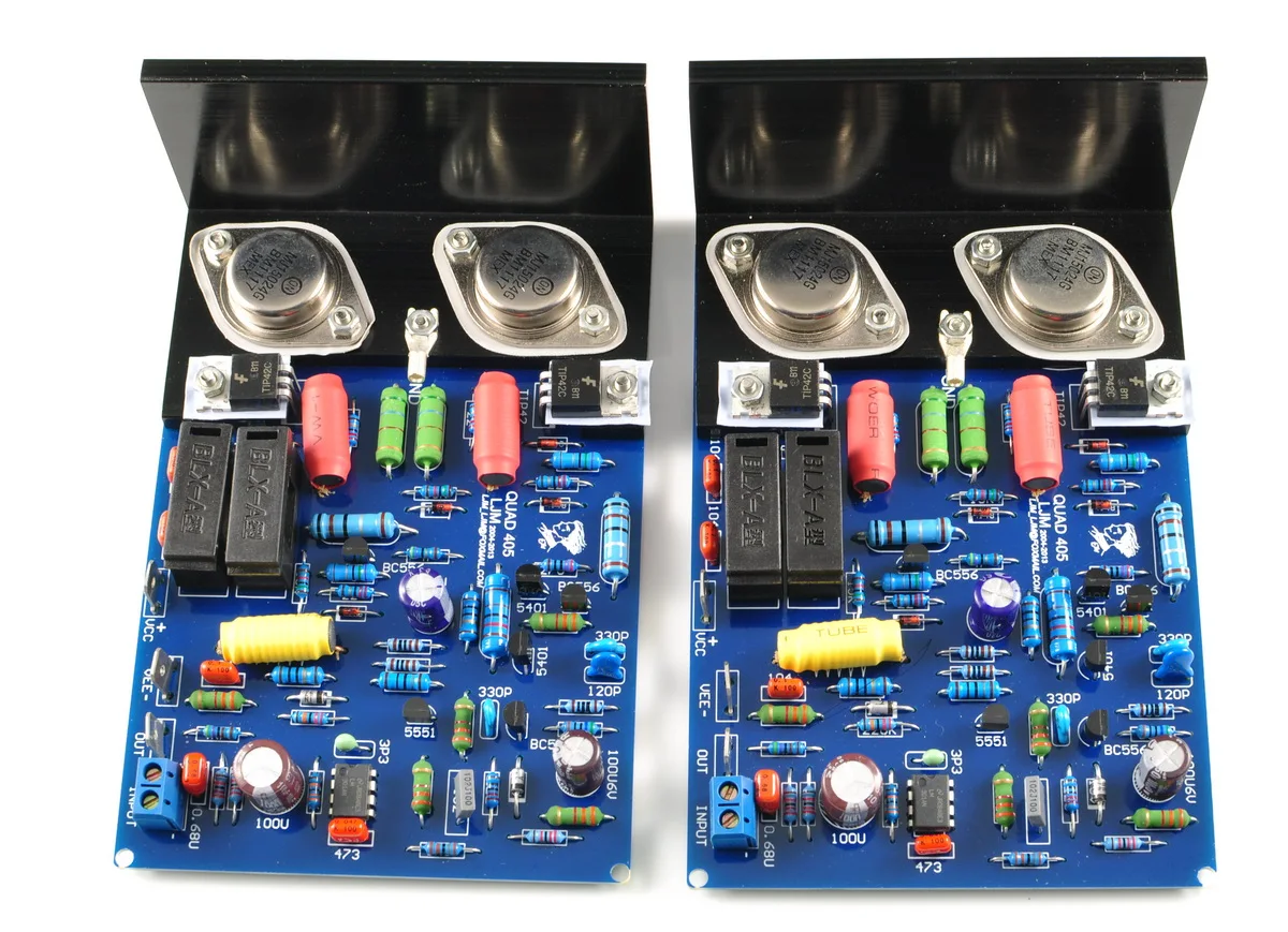 Классический усилитель 2 канала 1 пара Quad 405 clone (металлический транзистор)