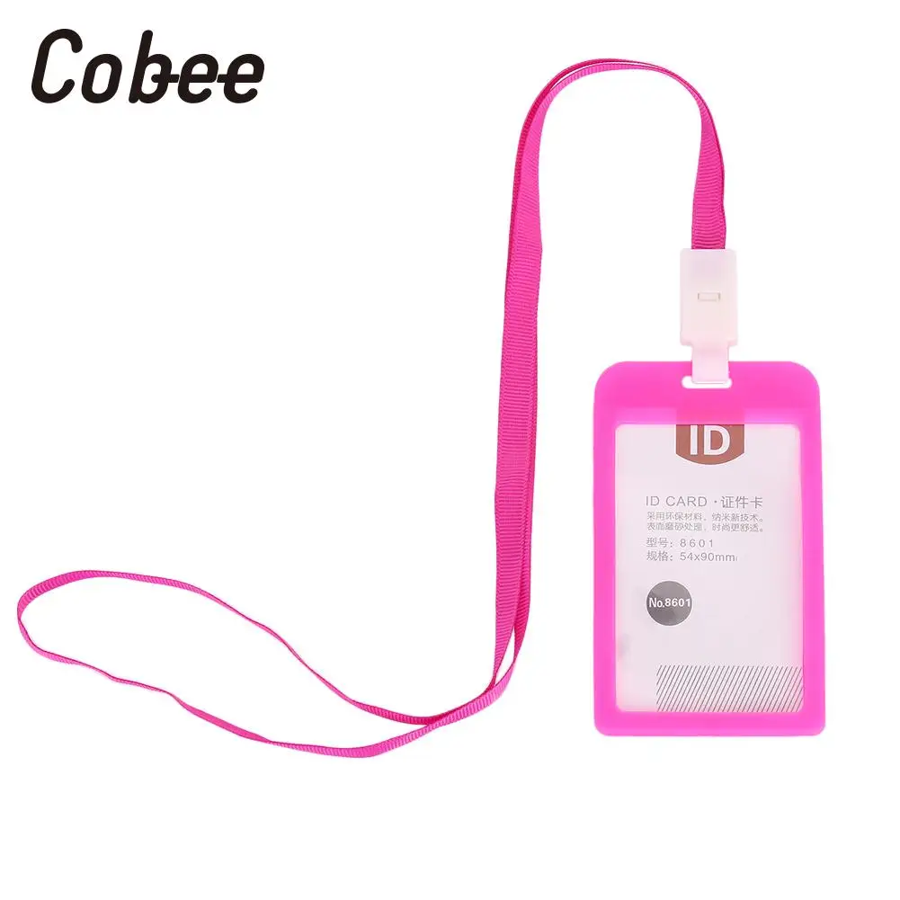 

Credit Card Sleeve ID Holder Case ID Card Holder Plastic Labels Portable Driver License Durable with Lanyard