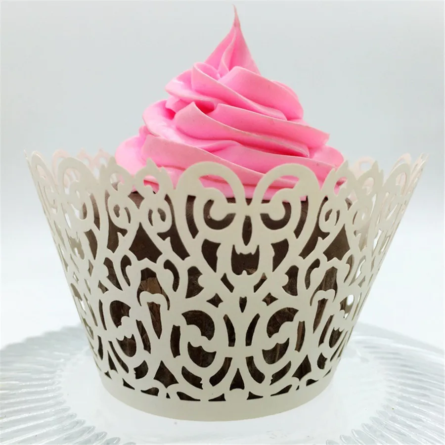 120 шт. творческий Кружева Лазерная резка Cupcake чашки круглый для кекс DIY выпечки