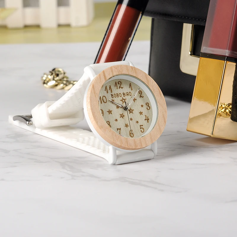 BOBO BIRD роскошные деревянные часы женские модные повседневные наручные часы с силиконовым ремешком женские кварцевые часы relogio feminino C-P21
