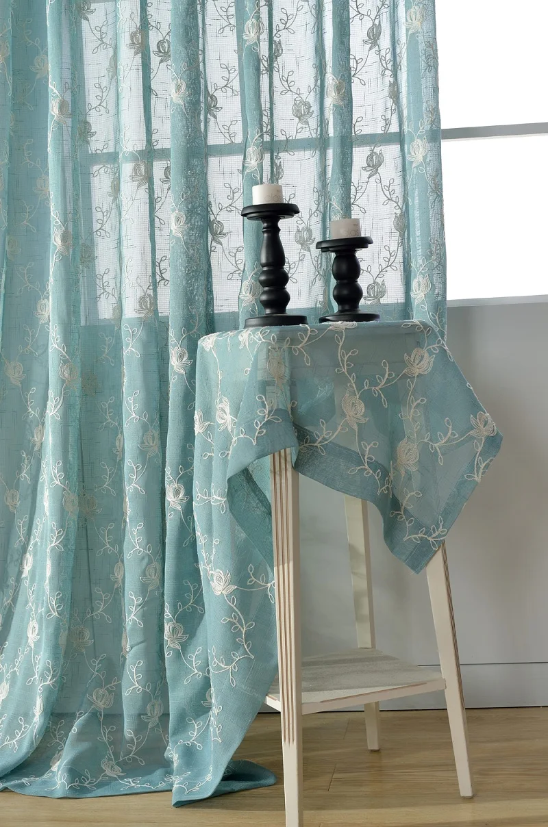 Online kopen wholesale blauwe voile uit china blauwe voile ... Sluiers woonkamer beige