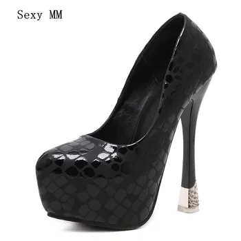 

Women High Heels Platform Pumps Woman Party wedding Shoes Super High Heel Shoes Kitten Heels Plus Size 34- 40