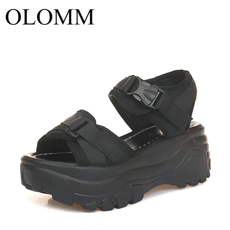 Женские босоножки OLOMM 2019 женские на танкетке платформе 6 см женская обувь летние