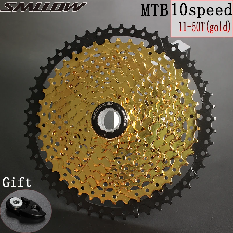 Золотая кассета 10 скоростей для горных велосипедов 11-50T s Freewheel MTB стальные золотые