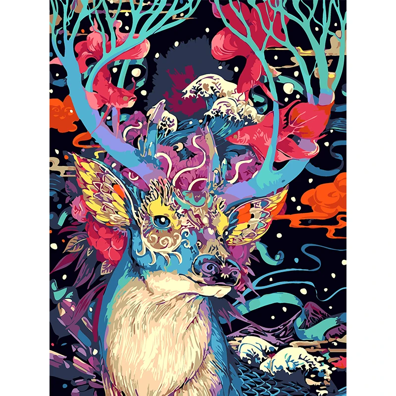 3D diy diamond embroidery FULL diamond Painting Cross Stitch kits Colorful deer Mosaic pattern resin drill Christmas gift