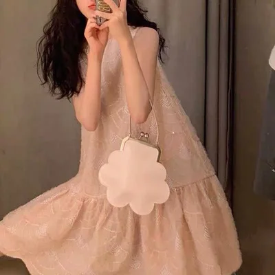 

Women Messenger Bag Summer Fresh Lady Flower Printing Chain Shoulder Bag Cute Crossbody Bag for Teen Girls Party Purse