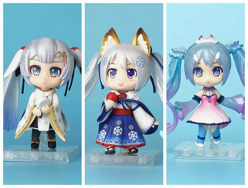 

Anime 2019 Special Edition Snow Hatsune Q version clay doll Miku Hatsune Box egg hand