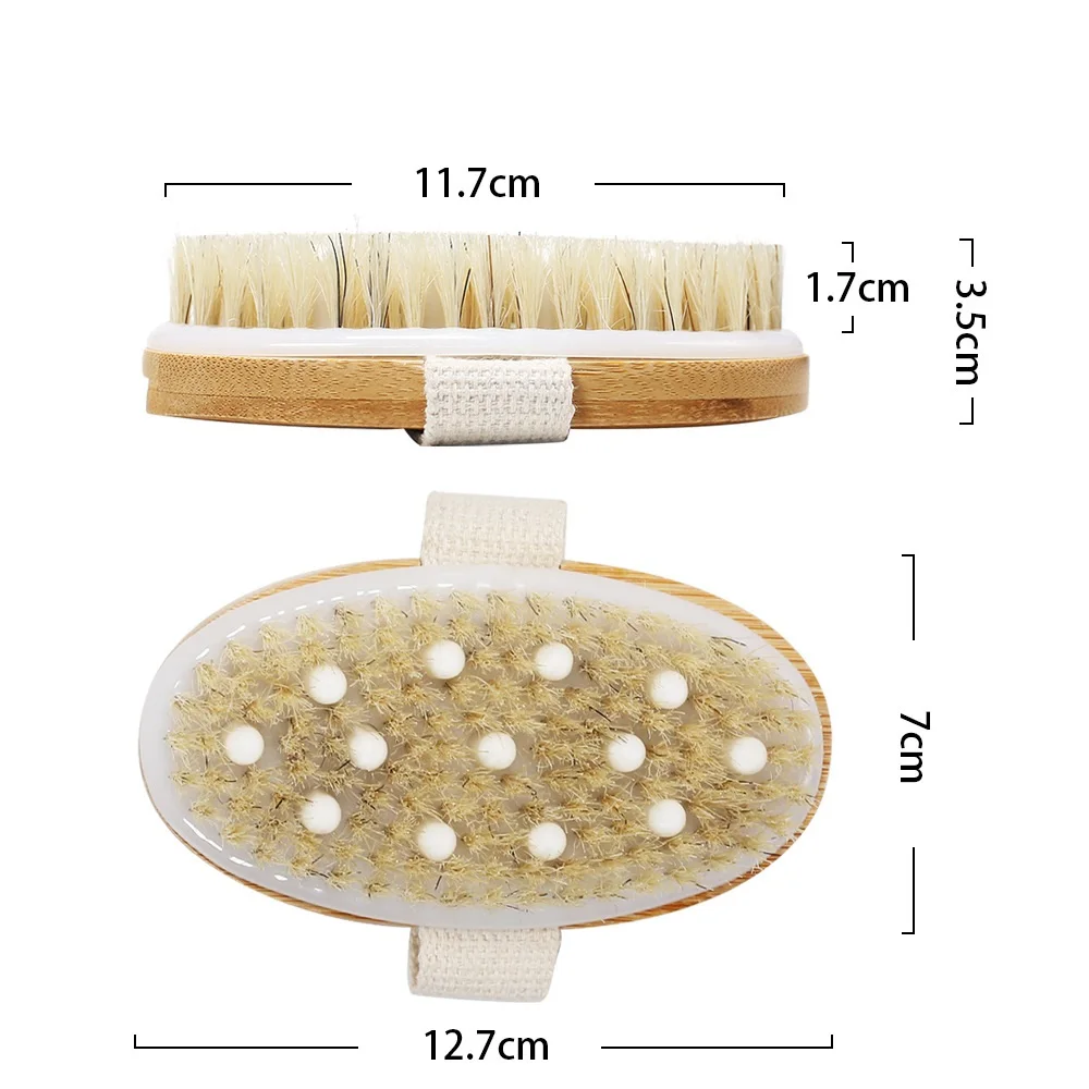 Натуральный щетиной Массажная щетка для душа без ручки корпус ванны масажная, для отшелушивания сухой кожи тела деревянная, для косметических процедур сухой косметический набор кистей для инструмента