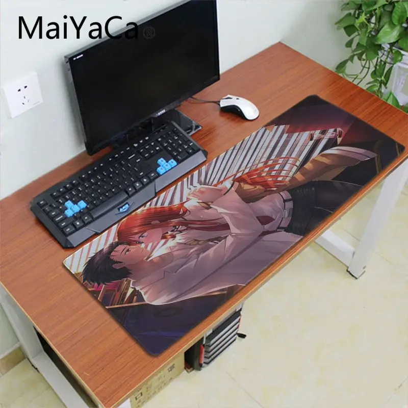 Maiyaca steins gate прочный резиновый коврик для мыши Большой Коврик Для Мыши Компьютерный стол коврик для игровой коврик для мыши - Цвет: Lock Edge 30X70cm