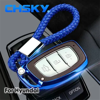 

CHSKY Car Styling Soft TPU Car Key Case Shell For Hyundai Elantra Avante Mistra Creta Ix25 IX35 Car Accessories Weave Key Chain