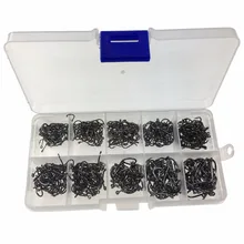 500 шт.#3-#12 черные рыболовные крючки в комплекте с коробкой для переноски рыболовных снастей