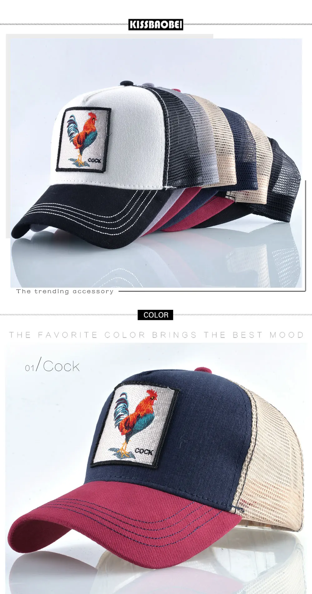 Летняя полная хип-хоп кепка мужская бейсболка шапки для мужчин животные дышащие бейсболки с сетчатыми вставками женская шапка с вышивкой Gorro Feminino