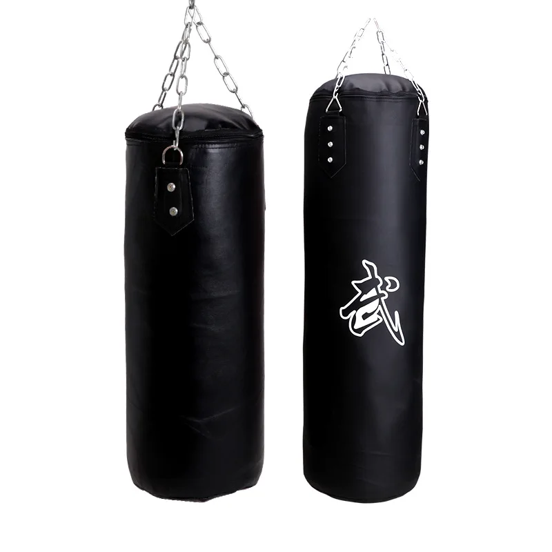 120cm Fitness MMA Boxing Punching Bag Empty Sport Kick PU Sandbag Muay Thai Boxer Training Set Wraps &Hook& Gloves&Wrist Support