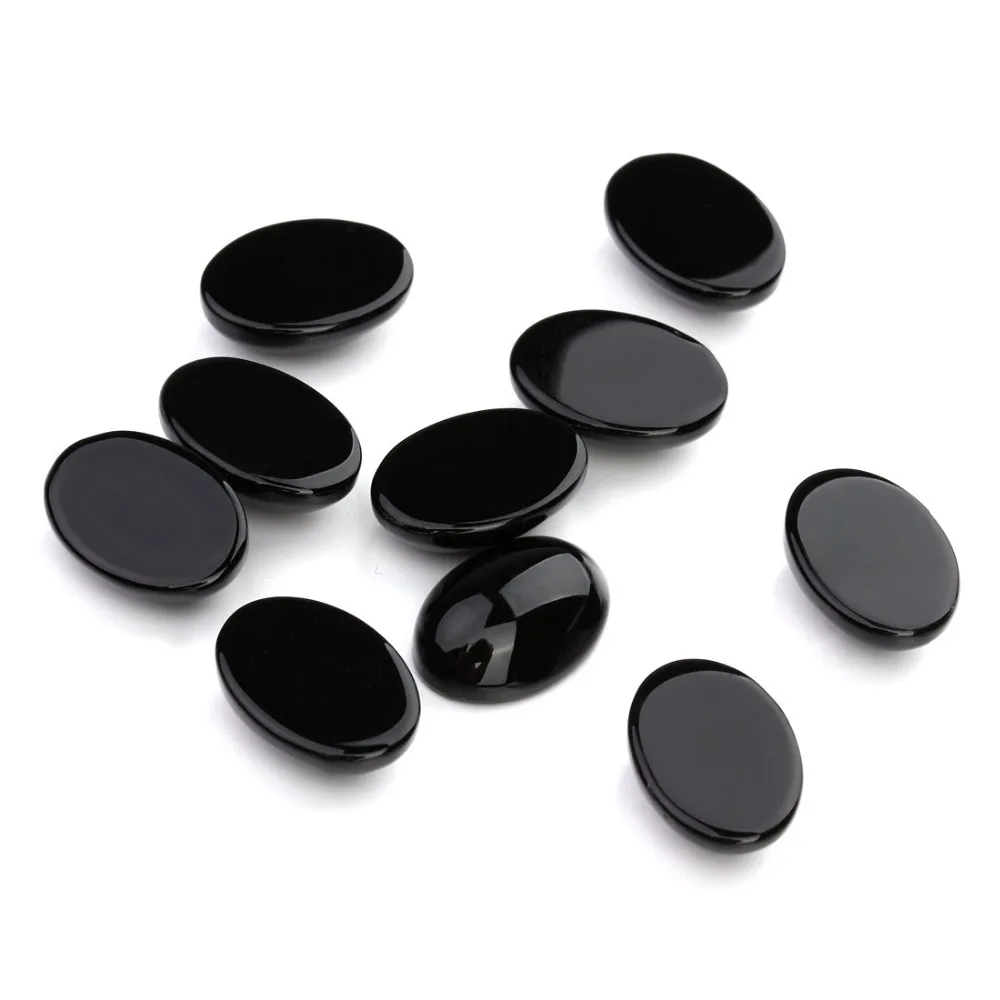 

10pcs Oval Black Agate Decoration Flatback Cabochon Scrapbooking Charms For Jewelry Making Findings Accessories Diy
