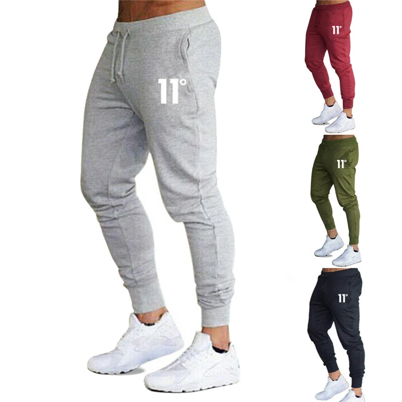 

New Men Workout Solid Sweatpants Autumn Joggers High Waist Slim Fit Pants Tracksuit Sportwear Men Gym Skinny Pants Long Trousers