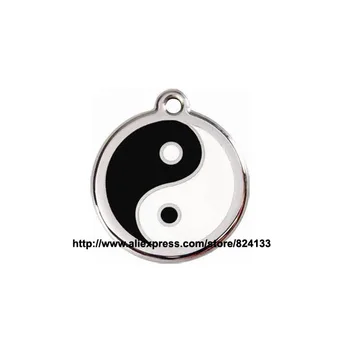 

personalized yin yang design dog tag metal pet name tags custom id tag for pets,free shipping