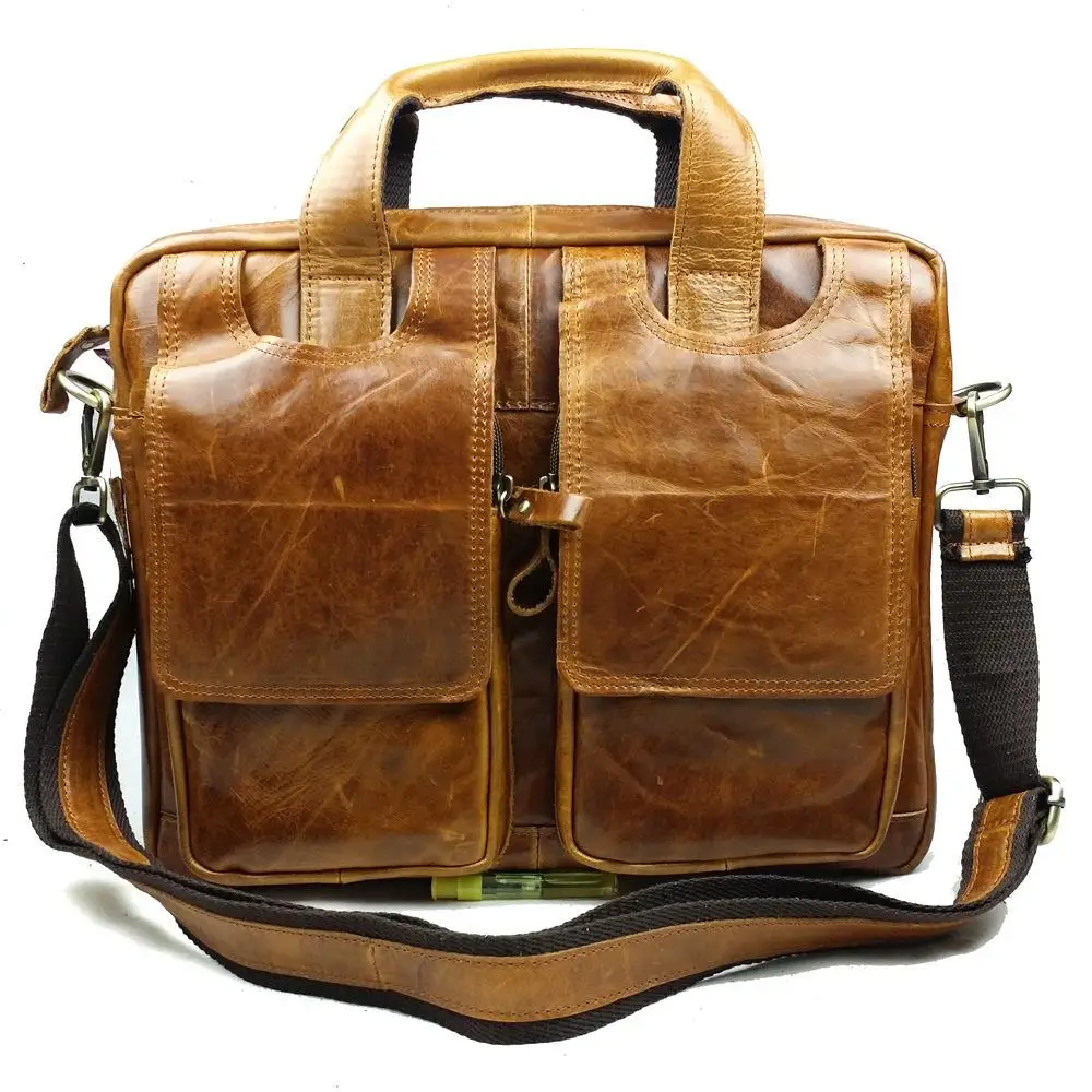 Genuine Leather Business Briefcases Mens Tote Work Bag Luxury Genuine Leather Business Briefcases Mens Tote Work Bag Luxury Laptop Men Travel Bags Porta Doentos Shoulder In Crossbody From