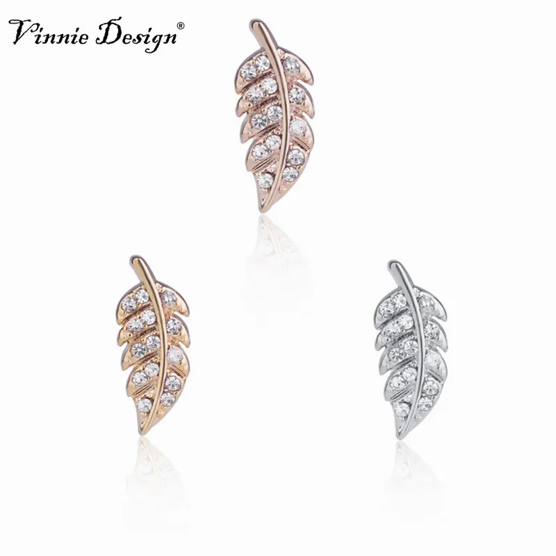 

Vinnie Design Jewelry Pave Leaf Slide Charms fit on Keepers Bracelets Crystal Keys for Wrap Bracelet 10pcs/lot