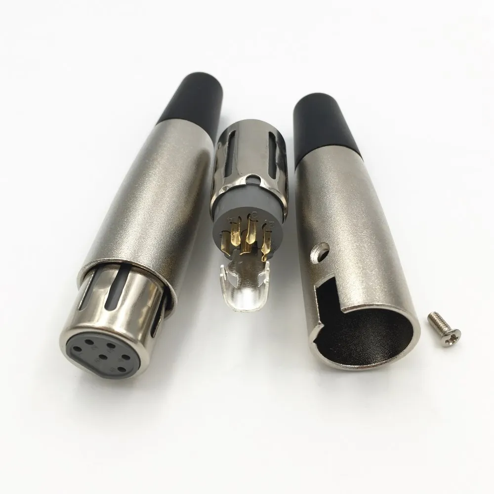 1 комплект 6 контактный разъем XLR Мама + папа аудиоразъем для микрофона