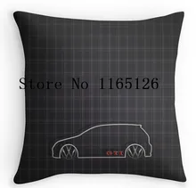 Hot sale Pillow cases GTI Tartan two sides printing Square Zippered Pillowcase free shipping