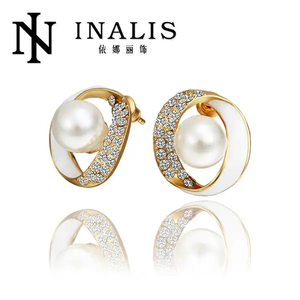 E624 Wholesale!Nickle Free Antiallergic18K Real Gold PlatedEarrings For Women New Fashion JewelryFree Shipping | Украшения и