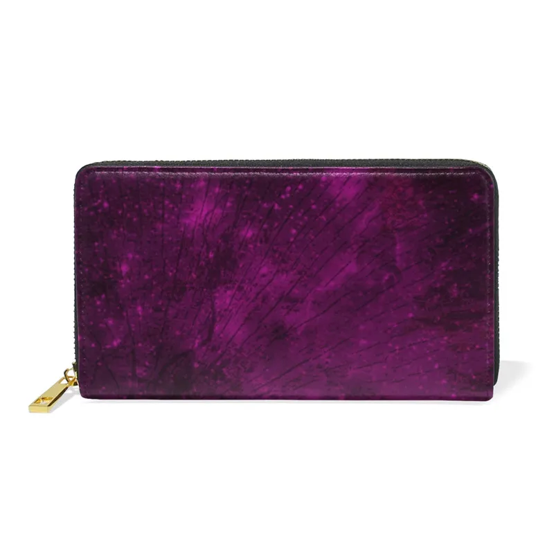 

New Design Men Genuine Leather Wallets Female Zipper Wallet Money Clips Woman Wallet Purple Texture Long Purse Coin Pocket 2018