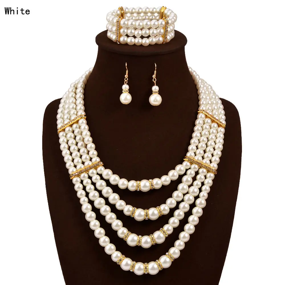 New Fashion Women's Earrings Bracelet Choker Shell pearl Necklace