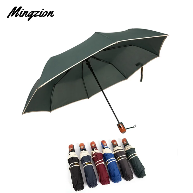 

Mingzion Travel Folding Automatic Umbrella Waterproof 6 Colors Windproof Business Eight Ribs Woman Man Rain Umbrella Sombrillas