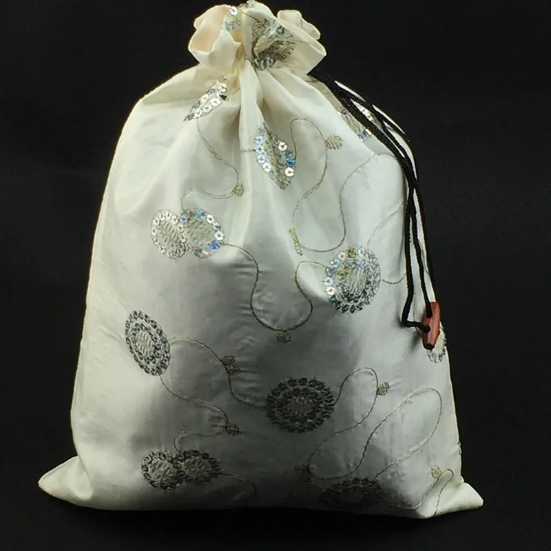 Очень большой шнурок блесток сумка атласная ткань Рождественский подарок сумки модные свадебные подарочные пакеты для вечеринки с подкладкой 10 шт./лот