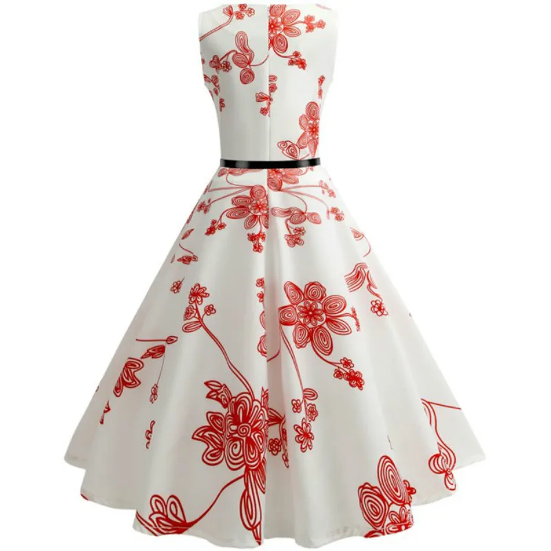 Летние женские платья, повседневные, цветочные, Ретро стиль, 50s 60s Robe Rockabilly Swing Pinup Vestidos, вечерние платья на День святого Валентина