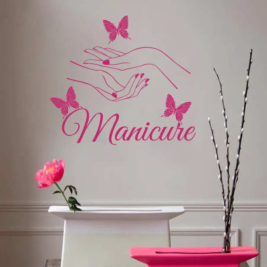 

HS003 2016 New removable Wall Decals Beauty Hair Salon Nail Art Manicure Vinyl Sticker Home Decor Free Shipping