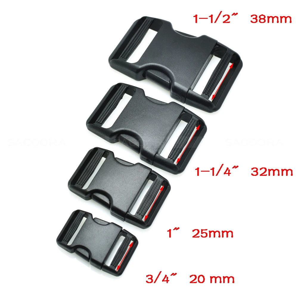 20mm 25mm 32mm 38mm Side Release Buckle Dual Adjustable