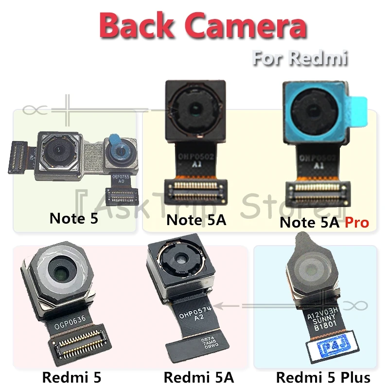 

Original Rear Big Main Camera Global Rear Back Camera Module Flex Cable For Xiaomi Redmi Note 5 5A Pro Plus Repair Parts