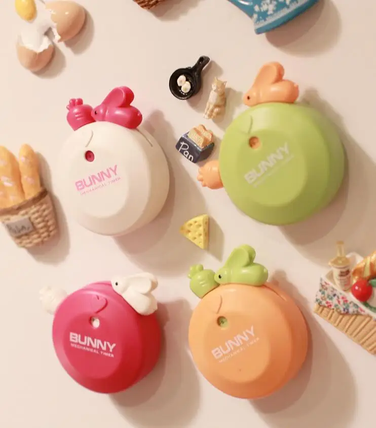 

60 minutes Cartoon Mechanical Alarms Magnetic Timer Creative Rabbit Reminder Kitchen Supply Kitchen Timer baking timer clock