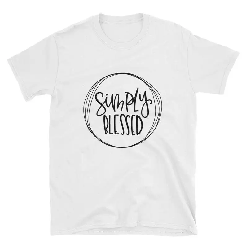 Простая футболка с надписью Blessed Mom Christian, футболка унисекс с надписью Jesus Blessed Bible, забавный подарок, религия, Винтажная футболка, топы - Цвет: white tee black text