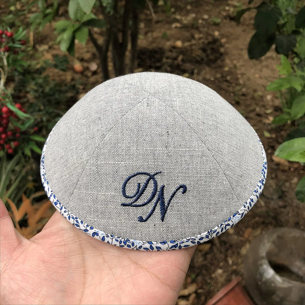 

LIGHT GREY HEAVY LINEN WITH SILVER GREY EMBROIDERY AND LIBERTY BORDER