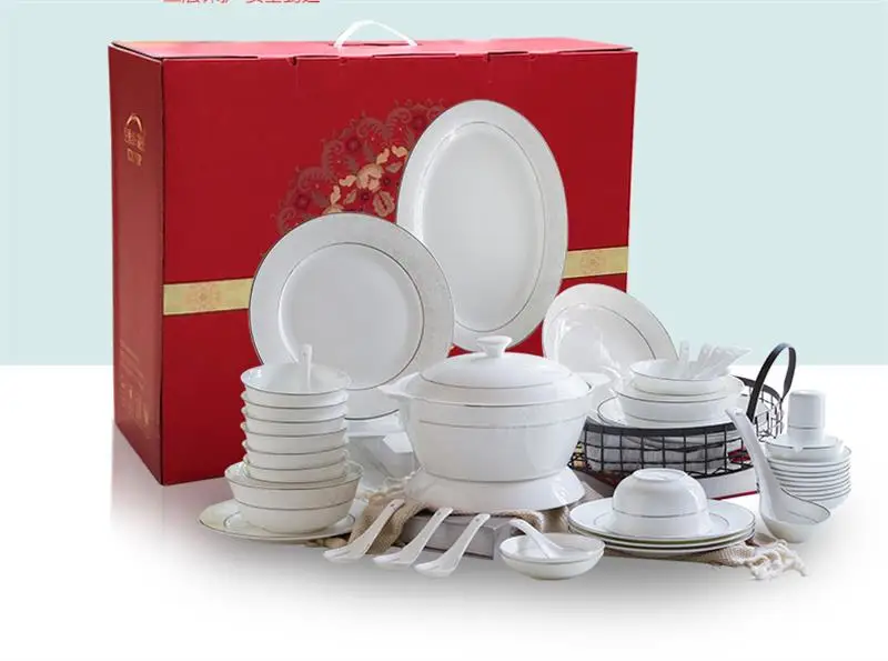 56 шт набор, изысканные костяные фарфоровые наборы посуды, керамический набор тарелок borden servies, фарфоровый подарок для прополки, натирание посуды