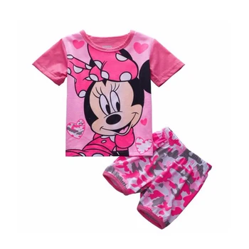 

Boys Girls Clothes Cotton Cartoon Print T-shirt Pants Two-piece Set Roupas Infantis 2-7 Y Child Quality Clothing 2019 Hot Sale