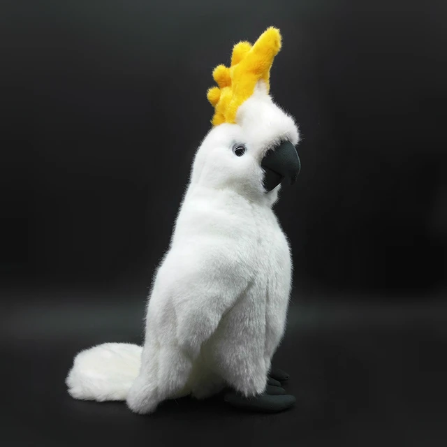 Large Size Lifelike Cockatoo Bird Plush Toys White Parrot Stuffed