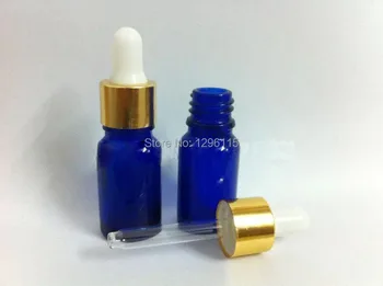 

100pcs 15ml blue glass essential oil bottle of essential oil dropper bottle cap gold sub-bottling