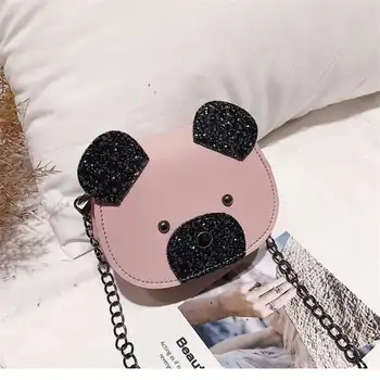 

2019 Fashion Women Cute Girls Kids Children High Cartoon Bear Design Cross-body Handbag PU Shoulder Messenger Bag