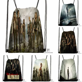 

Custom the Walking Dead Drawstring Backpack Bag Cute Daypack Kids Satchel (Black Back) 31x40cm#180531-04-20