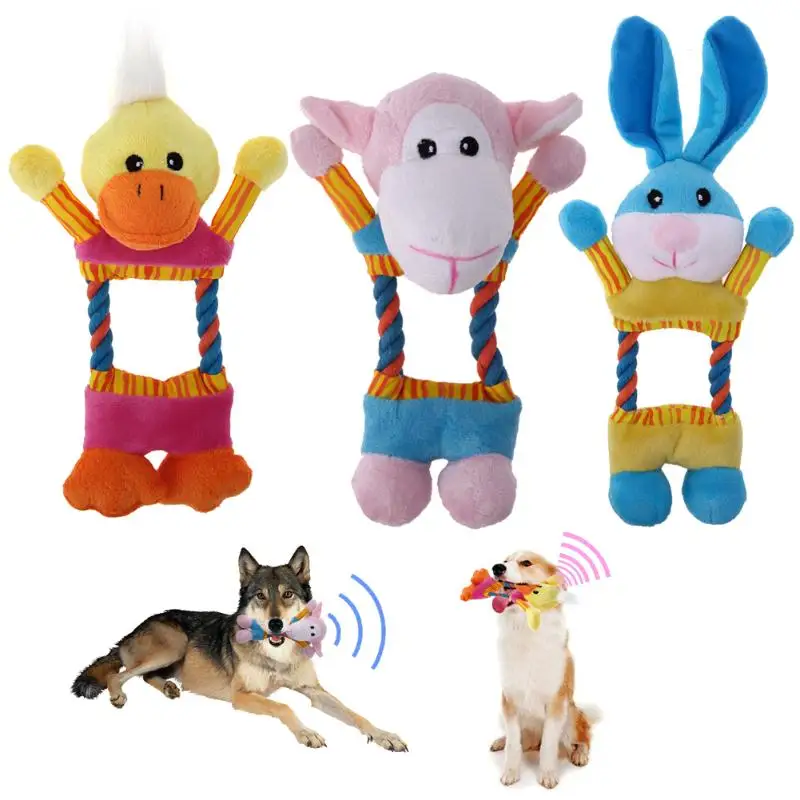 

Plush Dog Toys Funny Hollow Out Interactive Sound Squeak Chew Toy Goods for Pets Animals Puppy Cat Products for Dogs